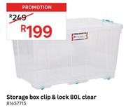 Storage Box Clip & Lock 80L Clear 81457715