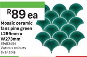 Mosaic Ceramic Fans Pine Green L259mm x W273mm 81482484-Each
