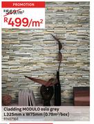 Modulo Cladding Oslo Grey L325mm x W75mm (0.78 Sqm/Box) 81407168-Per Sqm