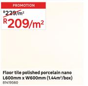 Floor Tile Polished Porcelain Nano L600mm x W600mm (1.44 Sqm/Box) 81419560-Per Sqm