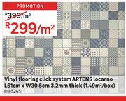 Artens Vinyl Flooring Click System Locarno L61cm x W30.5cm 3.2mm Thick (1.49Sqm/Box) 81452451-Per Sq