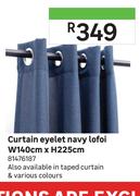 Curtain Eyelet Navy Lofoi W140cm x H225cm 81476187