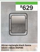 Inspire Mirror Rectangle Black Saona 40cm x 50cm 81466886