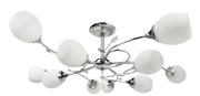 Inspire Pendant Lamp E27 6 x 60W Metal Chrome White Acacia With Glass 81402527