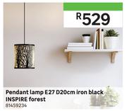 Inspire Pendant Lamp E27 D20cm Iron Black Forest 81459234