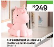 Kids Night Light Unicorn LED (Batteries Not Included) 81476542