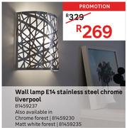 Wall Lamp E14 Stainless Steel Chrome Liver Pool 81459237