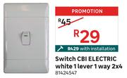 CBI Switch Electric White 1 Lever 1 Way 2x4 81424547
