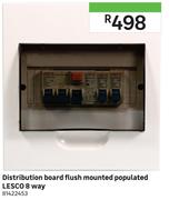 Lesco Distribution Board Flush Mounted Populated 8 Way 814224453