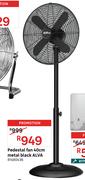 Alva Pedestal Fan 40cm Metal  Black 81480436