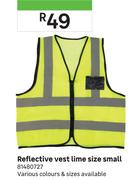 Reflective Vest Lime Size Small 81480727