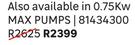 Max Pumps 0.75Kw Water Pressure Pump 81434300