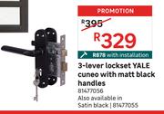 Yale 3 Lever Lockset Cuneo With Matt Black Handles 81477056