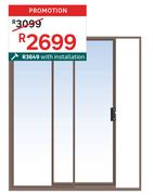 Aluminium Sliding Door Bronze 1 Panel Sliding W1800mm x H2100mm 81427020
