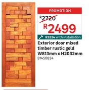 Exterior Door Mixed Timber Rustic Gold W813mm x H2032mm 81450834