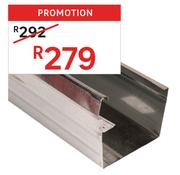 Premier Gutter Galvanized Steel Square 75mm x 100mm x 6m 81412805