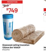 Knauf 135mm 9Sqm Glasswool Ceiling Insulation 81423745
