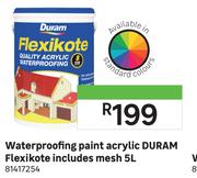 Duram Flexikote Waterproofing Paint Acrylic Includes Mesh 81417254-5L