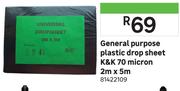 General Purpose Plastic Drop Sheet K&K 70 Micron 2m x 5m 81422109