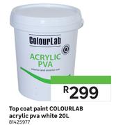 Colourlab Acrylic PVA White Top Coat Paint 81425977-20L