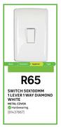 Diamond 1 Lever 1 Way White Switch 50x100mm