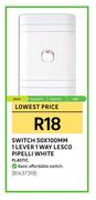 Lesco Pipelli White 1 Lever 1 Way Switch 50x100mm