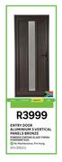 Aluminium 3 vertical Panels Bronze Entry Door