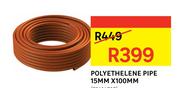 Polyethelene Pipe 15mm x 100mm