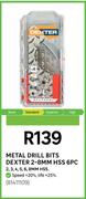 Dexter Metal Drill Bits 2-8mm HSS-6Pcs