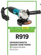 Makita 115mm 720W Grinder GA4530