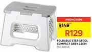 Foldable Compact Step Stool Grey 23cm
