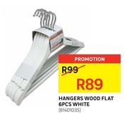 Hangers Wood Flat 6Pcs White