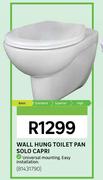 Solo Capri Wall Hung Toilet Pan