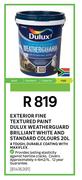 Dulux Weatherguard Brilliant Exterior Fine Textured Paint (White & Standard Colours)-20Ltr