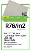 Novi Ivory Glazed Ceramic Floor Tile 408x408-Per Sqm