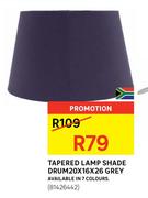 Tapered Lamp Shade Drum 20x16x26 Grey