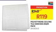 Polystyrene Ceiling Tile 500x500-2Sqm Pack
