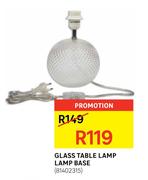 Glass Table Lamp Lamp Base