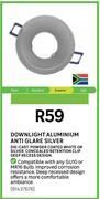 Downlight Aluminium Anti Glare Silver