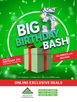 Leroy Merlin : Birthday Sale - Online Exclusive Deals (1 September - 3 October 2023)