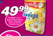Sunlight 2-In-1 Spring Senations Hand Washing Powder-3Kg