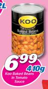 Koo Baked Beans In Tomato Sauce-410gm