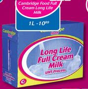 Cambridge Food Full Cream Long Life Milk-1Ltr