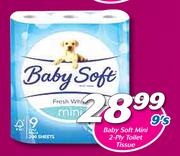 Baby Soft Mini 2-Ply Toilet Tissue 9's