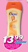 Clere Hand & Body Lotion Assorted-400ml