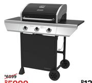 Megamaster Gas Braai With 2 Wheels 5 Burner Crusade Series L129.7cm x W61.7cm x H118.3cm 81477389