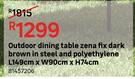  Outdoor Dining Table Zena Fix Dark Brown In Steel & Polyethylene L149cm x W90cm x H74cm 81457206