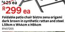 Foldable Patio Chair Bistro Zena Origami Dark Brown In Synthetic Rattan & Steel 81457205-Each