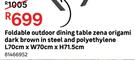 Foldable Outdoor Dining Table Zena Origami Dark Brown In Steel & Polyethylene 81466952