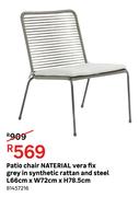  Naterial Patio Chair Vera Fix Grey In Synthetic Rattan & Steel L66cm x W72cm x H78.5cm 81457216